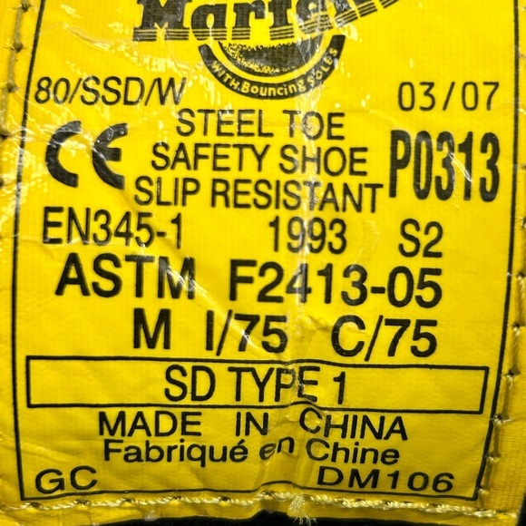 Dr. Martens Doc Shoes Mens 11 0071 Black Leather Anti-Static Steel Toe Work - Picture 13 of 14